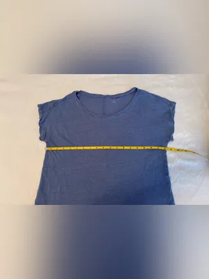 Ann Taylor Short Sleeve Scoop Neck Tee - Dusty Blue thumbnail 6