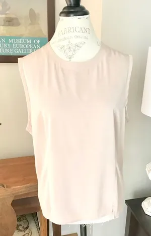 Notations Beige Blouse with Button Up Back Sz XL thumbnail 1