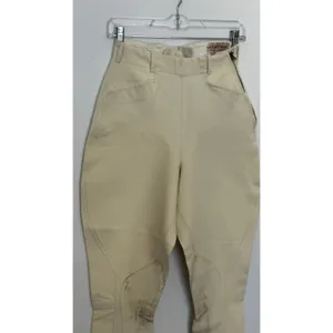 1970s Vintage Equestrian Riding Breeches Cream XXS XS Side Zip Jodhpurs thumbnail 4