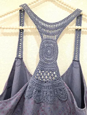 Free People crochet back romper Shorts Purple M thumbnail 4