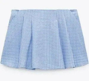 ZARA Gingham Skort Pleated thumbnail 1