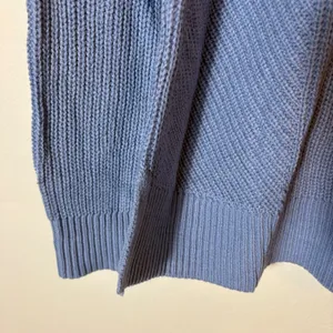 LOFT Blue Crew Neck Long Sleeve Knit Sweater‎ Ribbed Casual Size Medium thumbnail 4