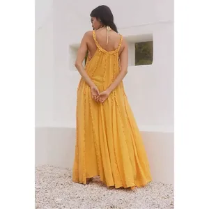 Free People Bohemian Ethereal Goddess Gauze Mckinley Maxi Dress Marigold Medium thumbnail 9