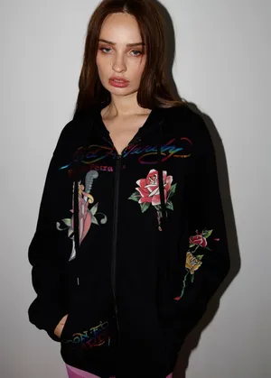 EdHardy - DAGGER GIRL ZIP FRONT HOODIE thumbnail 1