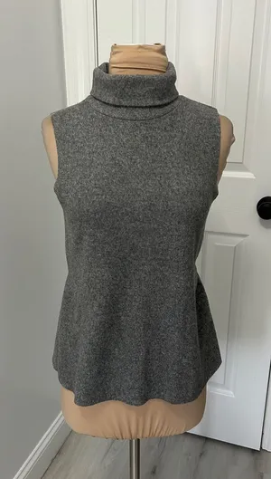 Zara Sleeveless Turtleneck Tie Back Sweater thumbnail 1