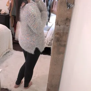 Easel small/medium fuzzy multicolor knit sweater thumbnail 4