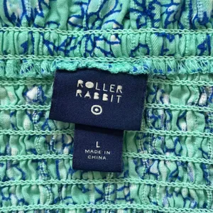Roller Rabbit‎ Target Mint Green Floral Smocked Cami Top Adjustable Straps Large thumbnail 7
