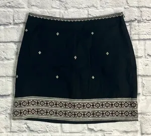 Madewell embroidered gamine navy mini skirt thumbnail 1