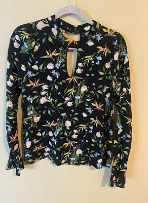 Ethereal long sleeve floral blouse thumbnail 1