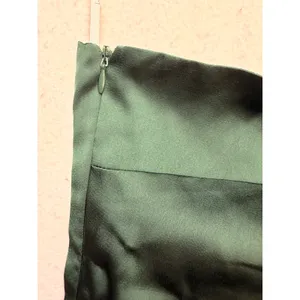 Lulus One Shoulder Dress Women Large Green Satin Ruched Cocktail Party thumbnail 2