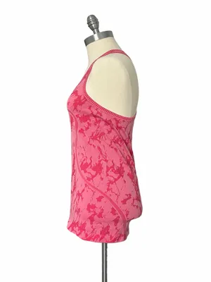 Lululemon Swiftly Tech Racerback Tank Heathered Bon Bon Sz 6 Pink Static Pattern thumbnail 5