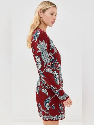 Farm Rio Red Tropical Landing Wrap Mini Dress thumbnail 6