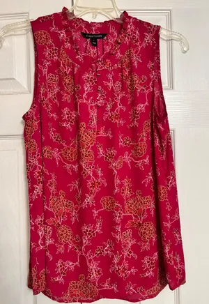 41 Hawthorn‎ Prinsloo Ruffle Detail Blouse Magenta Floral Summer Casual Beach thumbnail 1