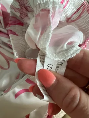 Macy's Satin Bow-Print Pajama Set - Pink thumbnail 5
