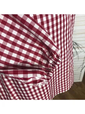 Lovers and Friends Gingham Red One Shoulder Mini Dress M thumbnail 14