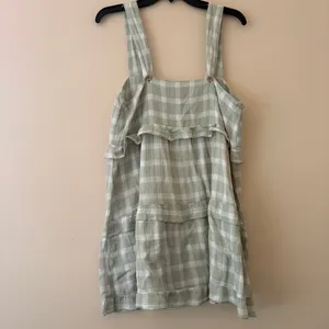 Show Me Your Mumu Sage Green Gingham Ruffle Mini Dress (Size S) thumbnail 2