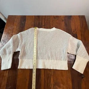 Altar'd State Women Small V-Neck Ribbed Cropped Sweater Tan Cream S0376K935JI thumbnail 5