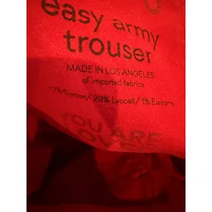 AMO Easy‎ Army Trouser Women 29 Red Raw Hem Patch Pocket Straight Leg Preppy thumbnail 12