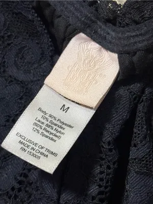Free People X Hot As Hell Lace Black Button Up Cami: Size Medium thumbnail 2