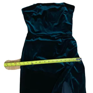 BHLDN Luella Emerald Green Strapless Velvet Side Slit Maxi Dress XS thumbnail 7