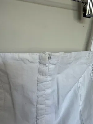 ZARA White Mini Dress With Eyelet Details thumbnail 6