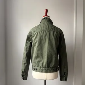 Brandy Melville Green Jean Jacket Size Small Relaxed Fit Cotton thumbnail 2