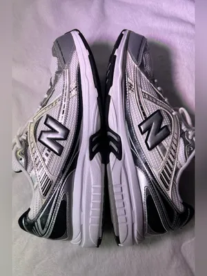 New Balance White & Silver Women's Athletic Sneakers thumbnail 7