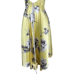 Speechless Yellow Floral High Low Dress Size 5 Spaghetti Strap Prom Formal Satin thumbnail 16