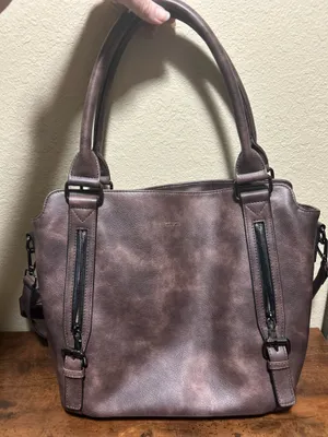 CLUCI Brown Satchel Top Handle Bag Detachable Adjustable Strap Zip Pockets thumbnail 1