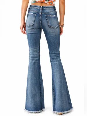 Bridge by Gly mid rise super flare jeans size 29 thumbnail 2