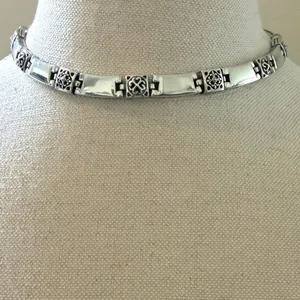 Brighton Tribeca Silver Tone Adjustable Choker Necklace Scroll Link Necklace thumbnail 2