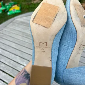 Marc Fisher ZALA BLOCK‎ HEEL POINTY TOE PUMP - Light Blue Denim- size 5.5 thumbnail 10