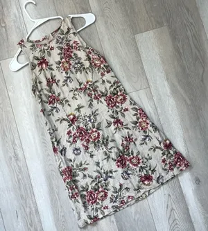 All that jazz Vintage Floral Dress shift mini womens Beige size 9/10 cottage prairie romantic thumbnail 1