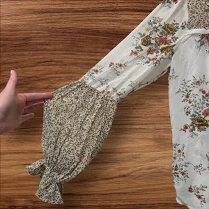 She + Sky Patchwork Button-Up Floral Blouse thumbnail 2
