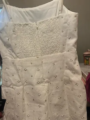 Lulus White Embellished Mini Dress with Spaghetti Straps and built in shorts thumbnail 6