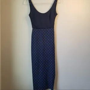 Zara navy polka dot Midi‎ dress xs thumbnail 3