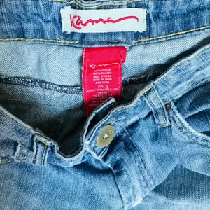 Karma Blue Jean Denim Maxi Long Skirt Distressed Y2K sz 13/14 L Western Flare thumbnail 3