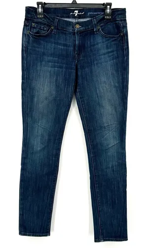 7 For All Mankind Size 29 Gwenevere Blue Denim Pants Jeans‎ Skinny Leg Darker thumbnail 1