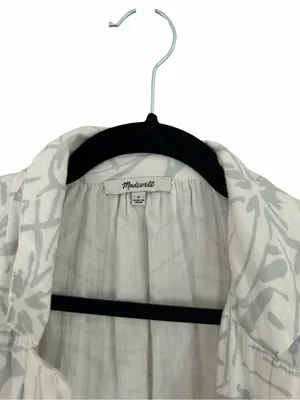 MADEWELL Lightspun Cover-Up Blue White Mini Shirtdress Sz S thumbnail 4