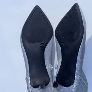 On 34th Aatira Tulip Silver Glitter Ankle Booties NEW thumbnail 9