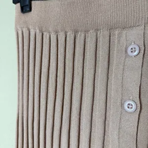 CIDER Neutral Nude Cream Midi Long Pleated Skirt New with Tags Size Small thumbnail 4