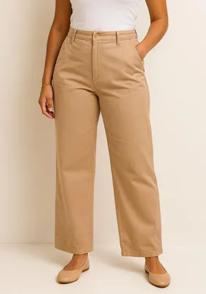 COTTON:ON Wide-Leg Chino Pants Khaki/Beige Women’s Size US 4 (EU 36, AU 8) thumbnail 1