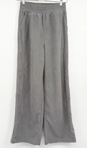 Halara Womens Grey Ribbed High Waisted Wide Leg Work Athleisure Pants Size XS thumbnail 1
