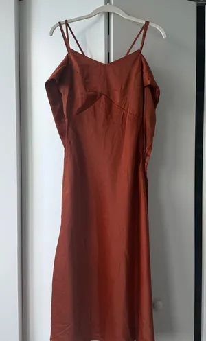 Elegant Rust Slip Dress Brown thumbnail 1