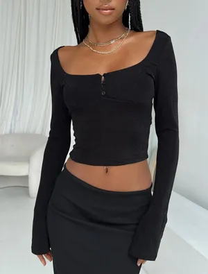 Princess Polly Black Top thumbnail 2