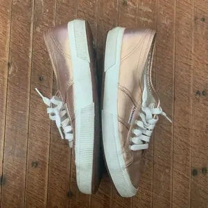 Superga rose gold lace up royalcore Princess Kate style US10 sneakers thumbnail 4