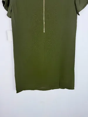 NWT Lulus Shift and Shout Dress Short Sleeves Mini Shift Olive Green Size XS NEW thumbnail 8