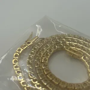 Moissanite Tennis Chain ICED Out Necklace 4mm Hip Hop VVS1 New Gold No Pass 20” thumbnail 5