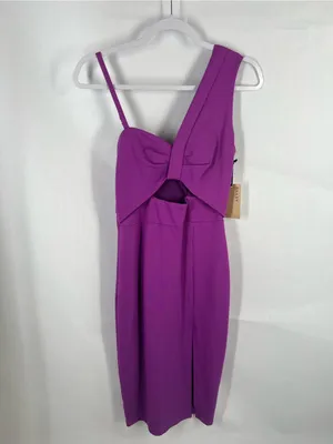 Bailey 44 Zennie Dress Midnight Purple Cutout Asymmetrical Midi S NWT thumbnail 2