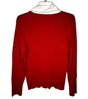 Carolyn Taylor Layered Red Sweater thumbnail 4